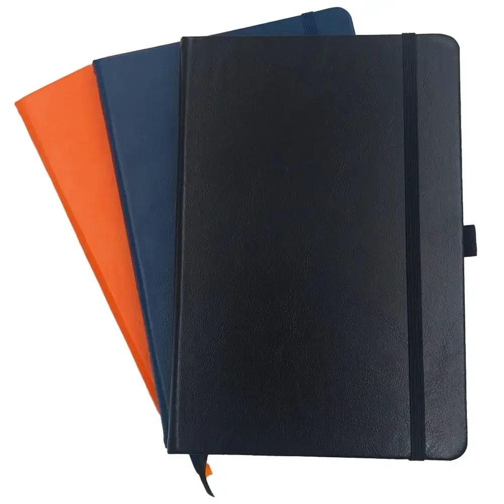 Moleskine em Couro Sintético 14x21 cm - Com pauta (Laranja).webp