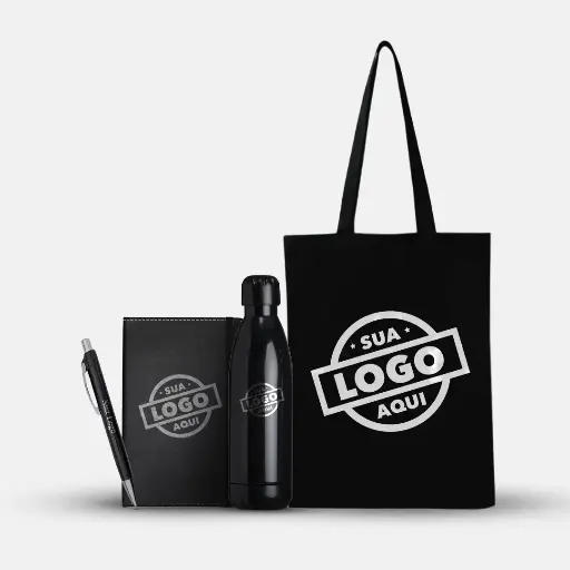 Kit Engajamento - Garrafa + Moleskine + Caneta + Bag